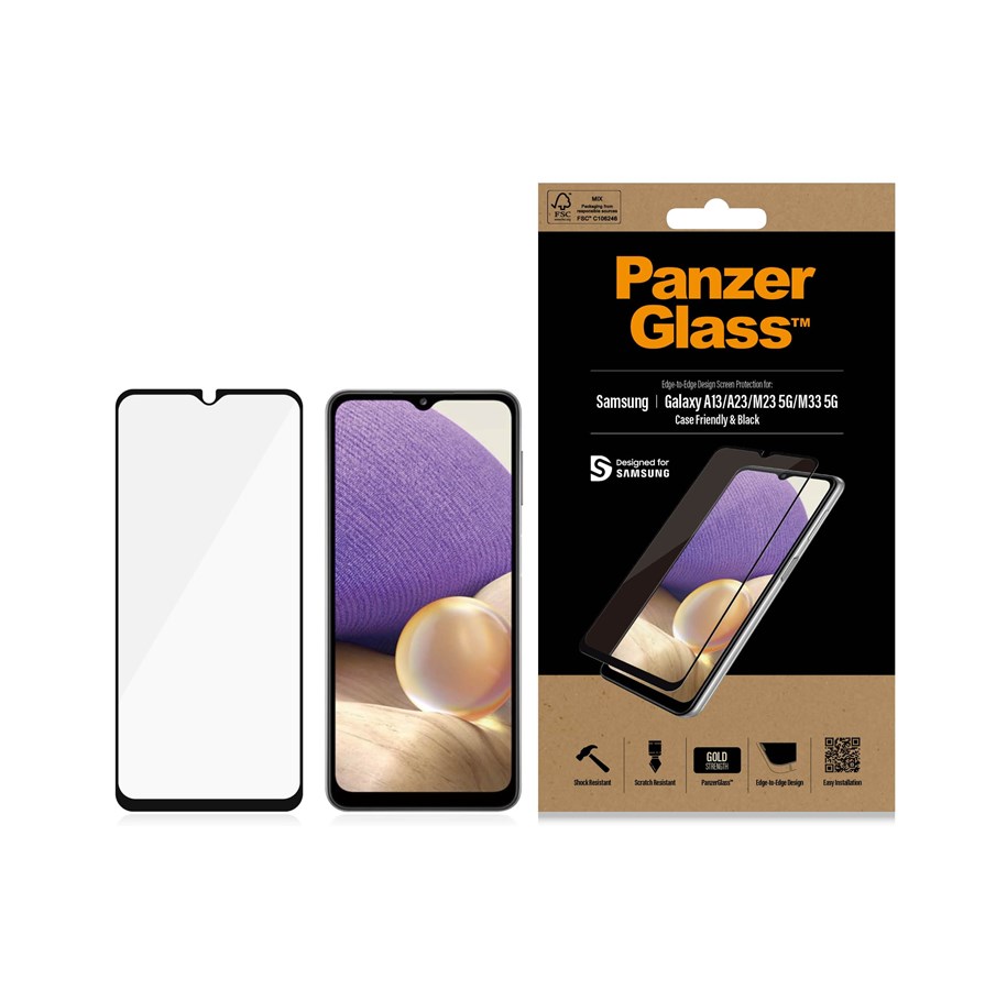 Mobil - Beskyttelsesglass - PanzerGlass Screen Protector Samsung Galaxy A13 | A23 | A23 5G | M13 | M23 5G | M33 5G - PANZER7306