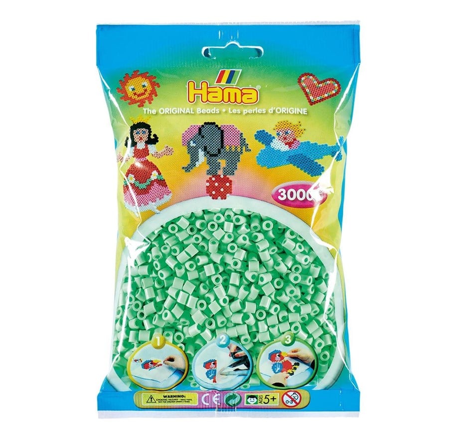 Kreative leker - Hama Beads - Pastel Mint 3000 pcs - 201-98
