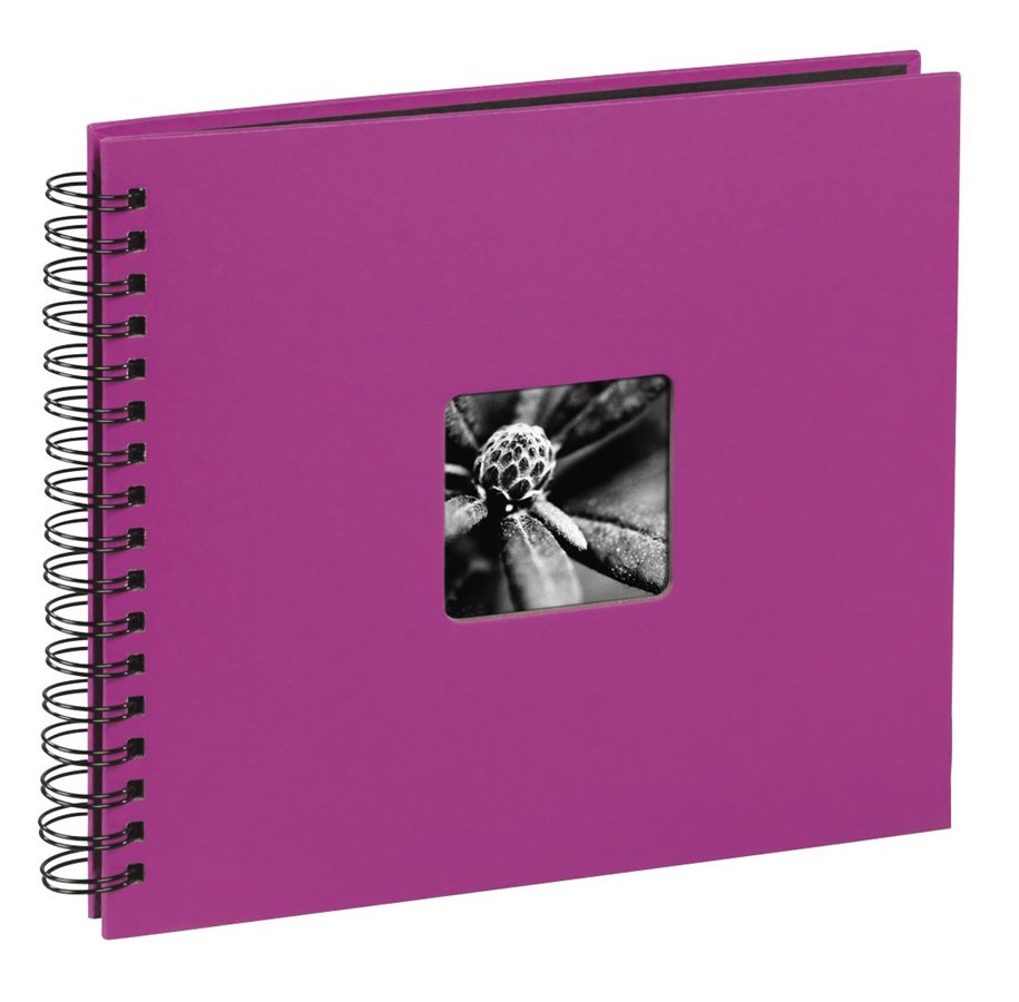 Fotoalbum & Arkivering - Hama "Fine Art" Spiral Album 28 x 24 cm 50 Black Pages pink - 113680