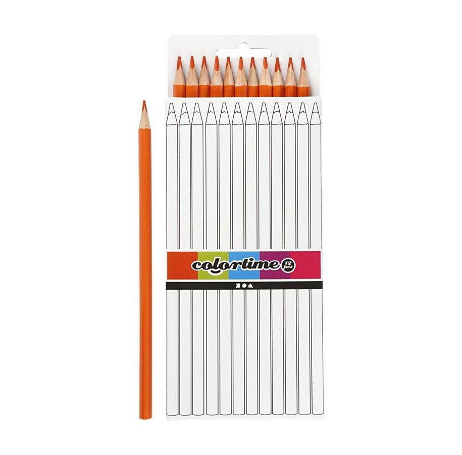 Skrive- & Tegneverktøy - Creativ Company Triangular colored pencils - Orange 12pcs. - 38571