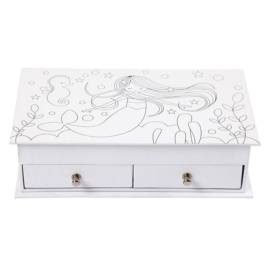 Arts & Crafts - Tilbehør - Creativ Company Jewelery box Papier mâché Mermaid with mirror - 50440