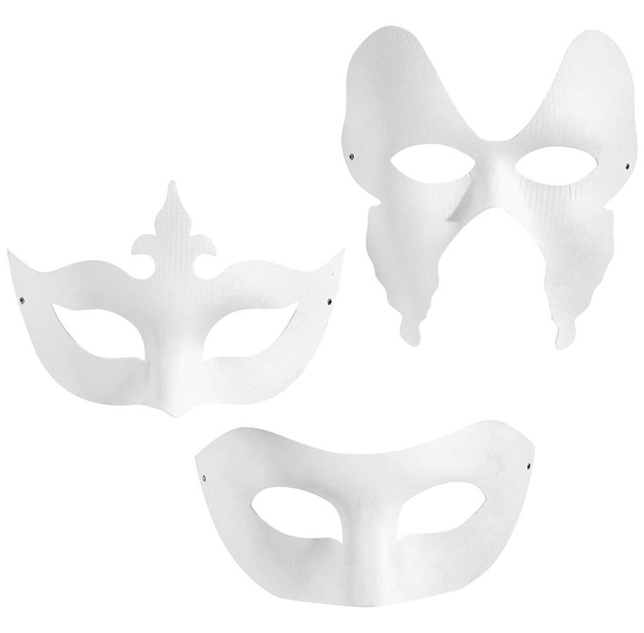 Arts & Crafts - Tilbehør - Creativ Company Masks White 12 pcs. - 26356