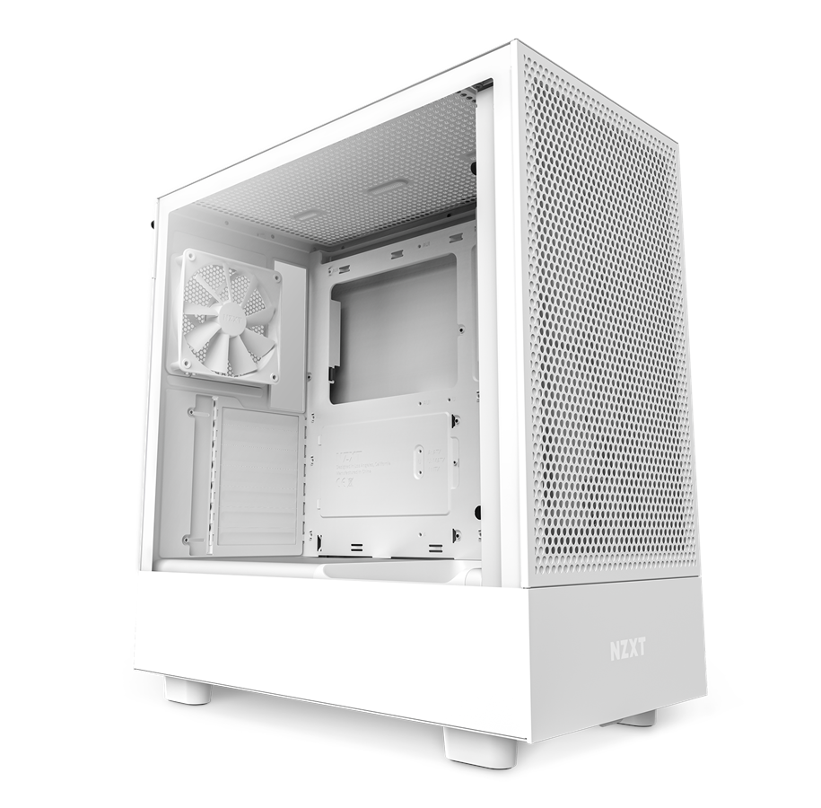 Kabinett - NZXT H5 Flow Matte White - Kabinett - Miditower - Hvit - CC-H51FW-01