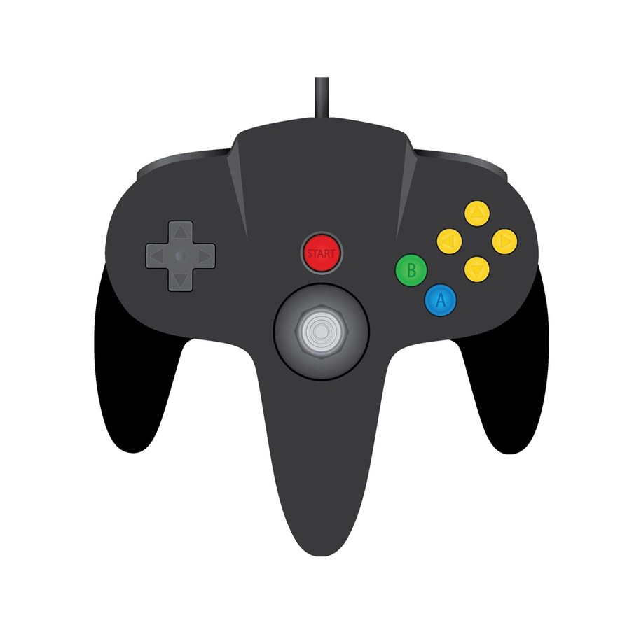 Spill - Tilbehør - TeknoGame Wired N64 Controller Black - Wired Controller - Nintendo 64 - 722267833626