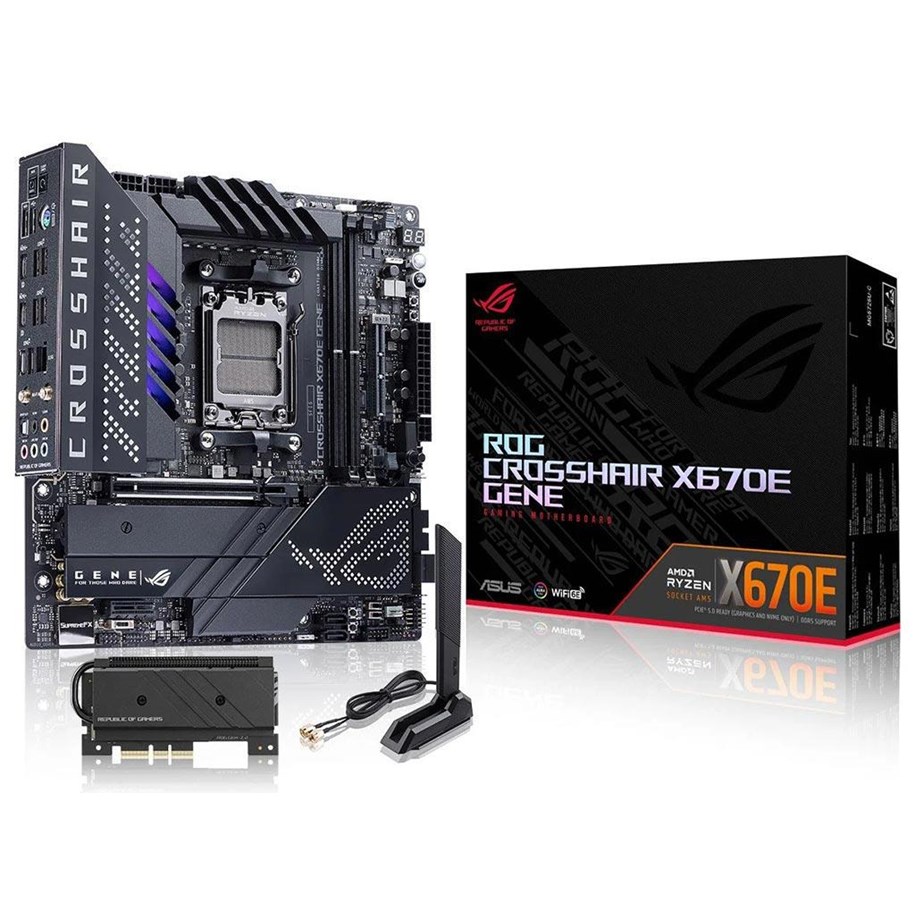 Hovedkort - ASUS ROG CROSSHAIR X670E GENE Hovedkort - AMD X670 - AMD AM5 - DDR5 RAM - Micro-ATX - 90MB1B80-M0EAY0