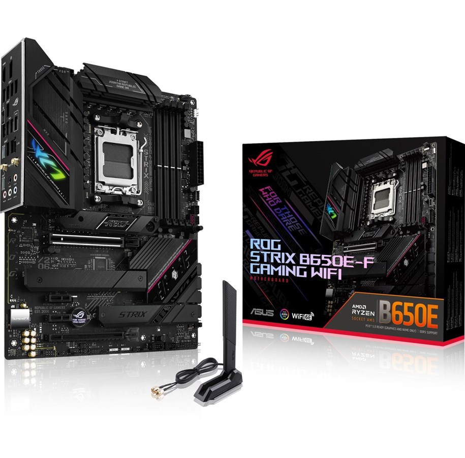 Hovedkort - ASUS ROG STRIX B650E-F GAMING WIFI Hovedkort - AMD B650 - AMD AM5 socket - DDR5 RAM - ATX - 90MB1BQ0-M0EAY0