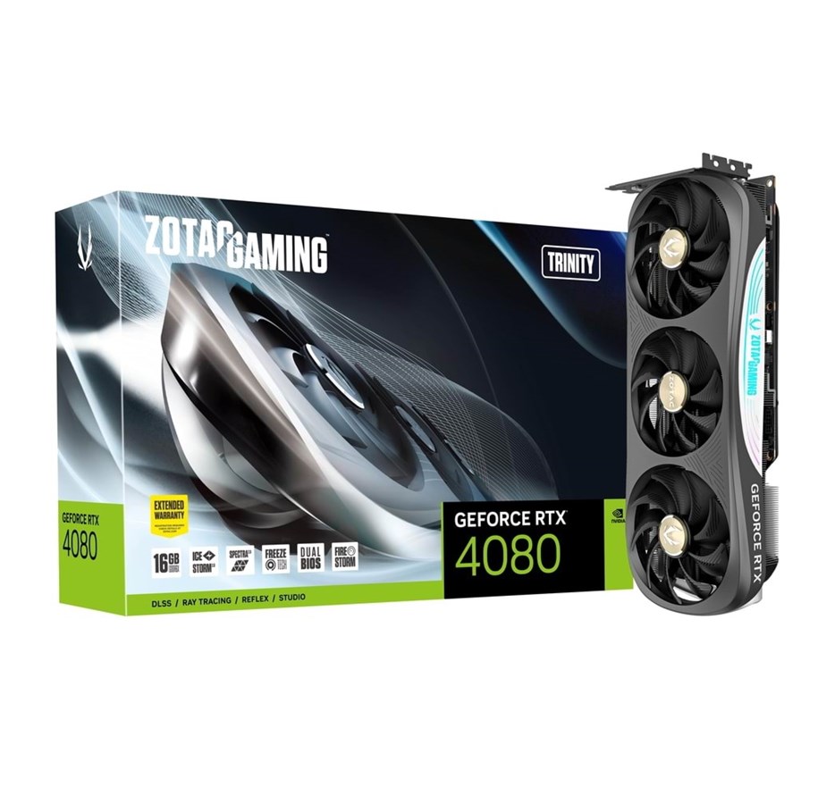 Grafikkort - ZOTAC GeForce RTX 4080 Trinity - 16GB GDDR6X RAM - Grafikkort - ZT-D40810D-10P