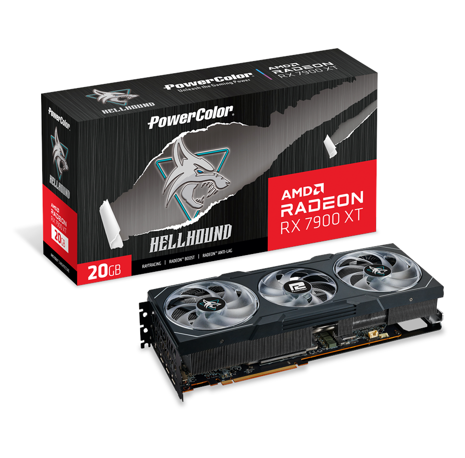 Grafikkort - PowerColor Radeon RX 7900 XT Hellhound - 20GB GDDR6 RAM - Grafikkort - RX7900XT 20G-L/OC