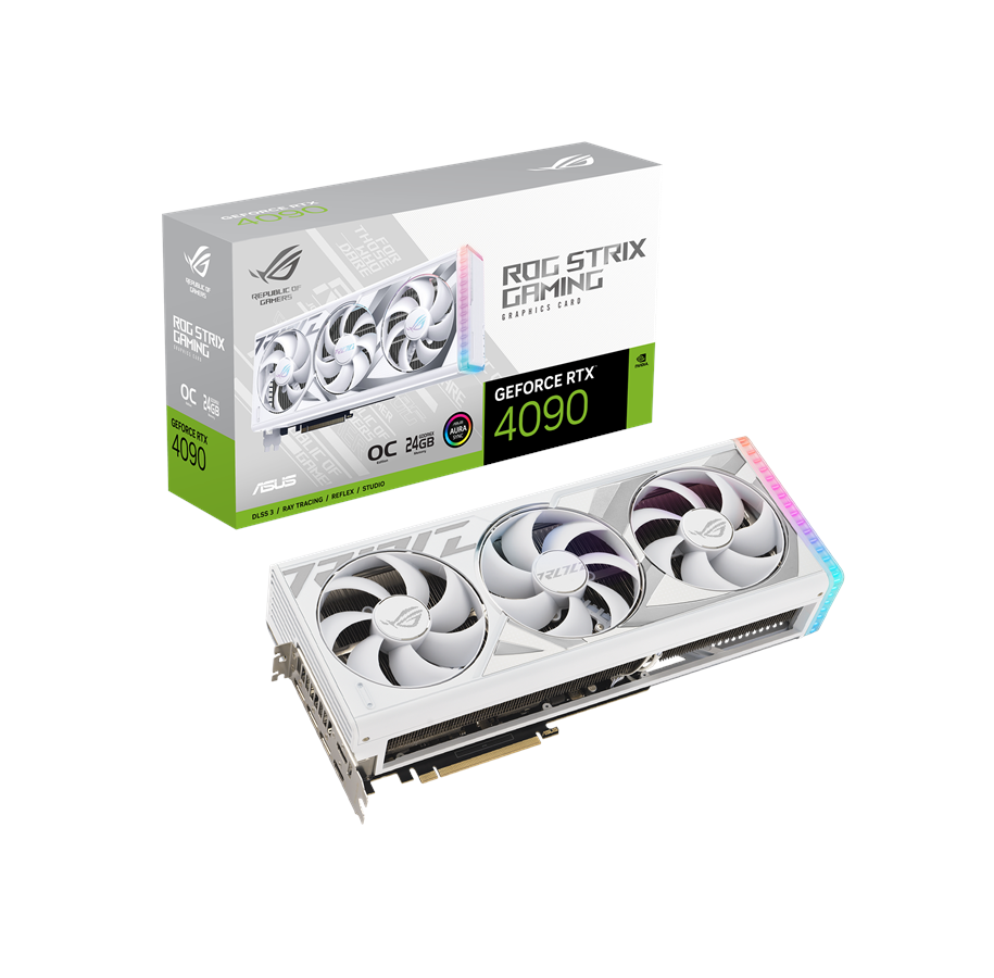 Grafikkort - ASUS GeForce RTX 4090 ROG STRIX OC White - 24GB GDDR6X RAM - Grafikkort - 90YV0ID2-M0NA00