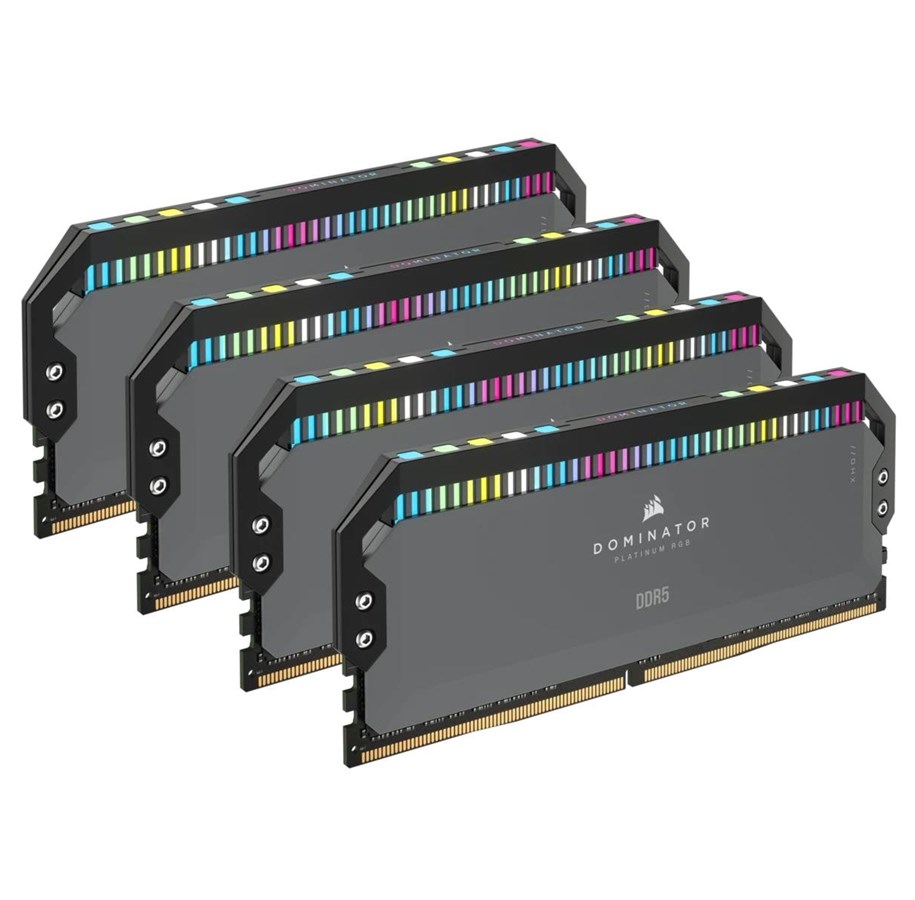 RAM - Corsair Dominator Platinum RGB DDR5-5600 - 64GB - CL36 - Quad Channel (4 pcs) - AMD EXPO & Intel XMP - Grå med RGB - CMT64GX5M4B5600Z36