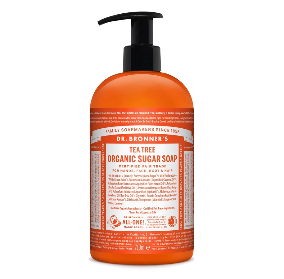 Kroppspleie - Dr. Bronner’s Dr. Bronner's - Organic Sugar Soap Tea Tree 710 ml - SD0603-EU