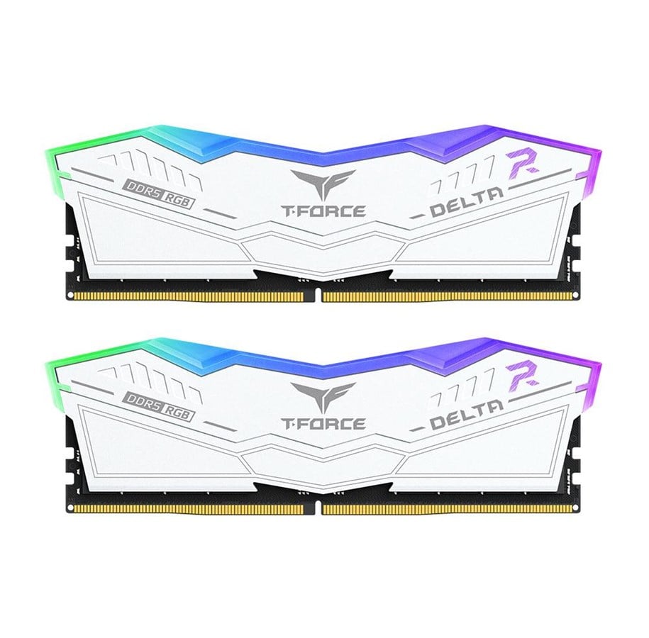 RAM - Team Group T-Force DELTAα RGB DDR5-6000 - 32GB - CL38 - Dual Channel (2 pcs) - AMD EXPO & Intel XMP - Hvit med RGB - FF4D532G6000HC38ADC01