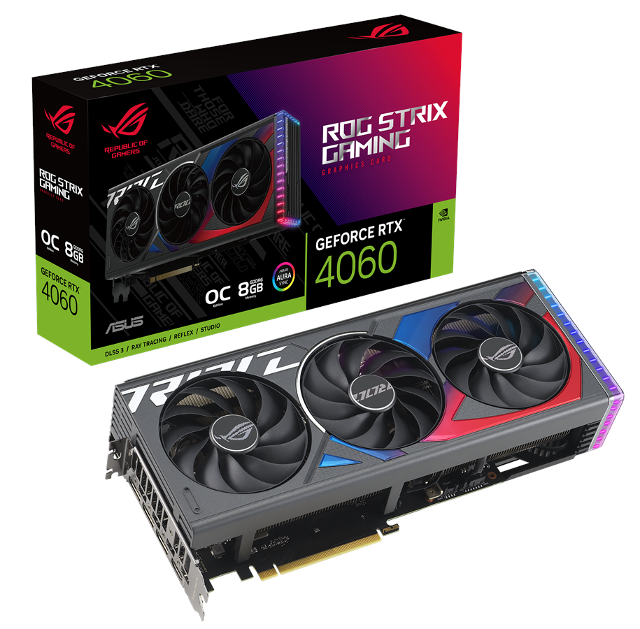 Grafikkort - ASUS GeForce RTX 4060 ROG STRIX OC - 8GB GDDR6 RAM - Grafikkort - 90YV0JB0-M0NA00