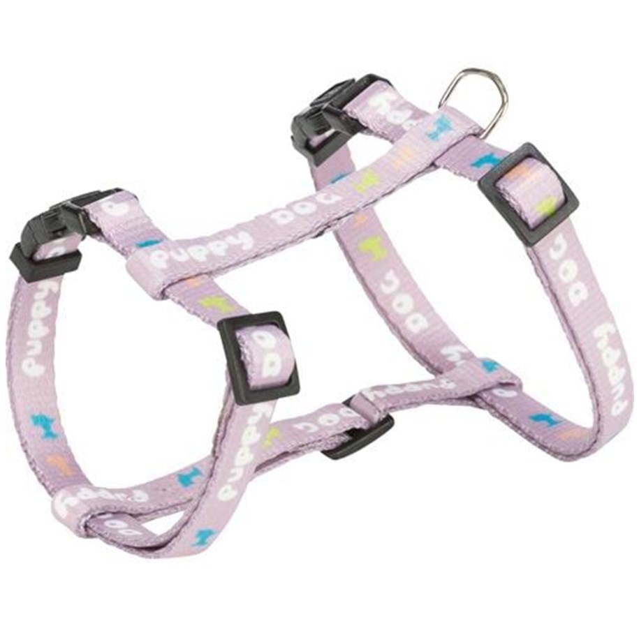 Hund - Trixie Junior Puppy H-Harness with Lead M-L: 27-45cm/10mm 2m. light lilac - TX15354