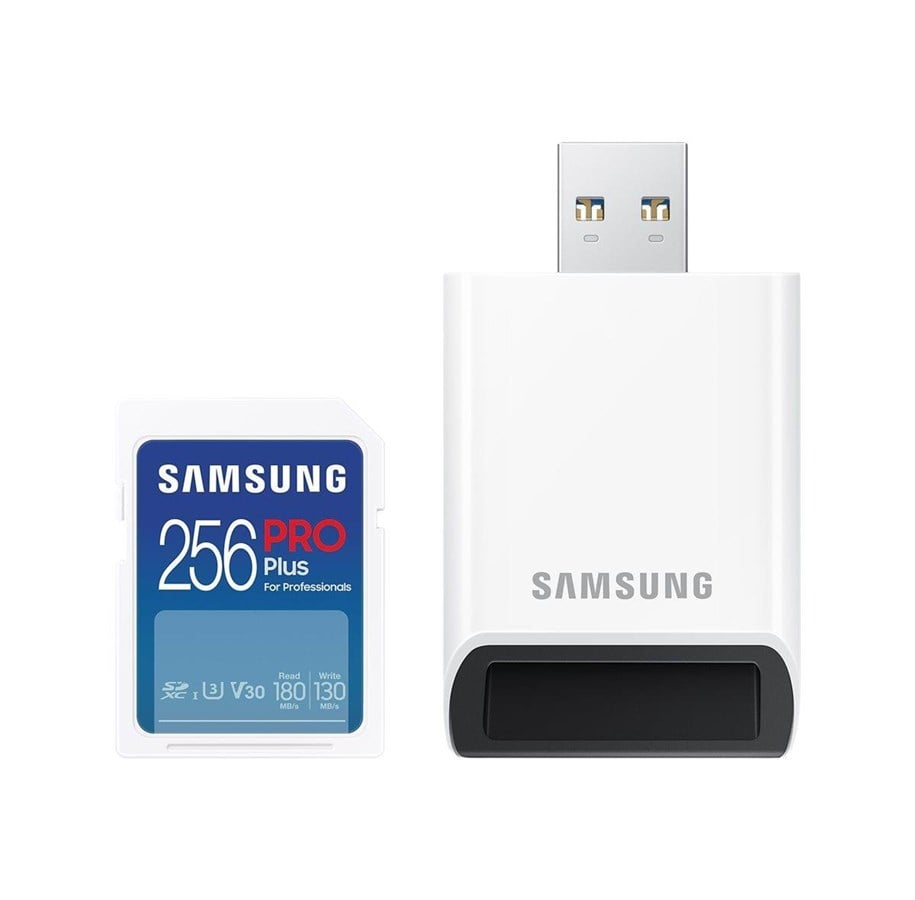Minnekort - Samsung PRO Plus SD + USB Card Reader - 180MB/s - 256GB - MB-SD256SB/WW