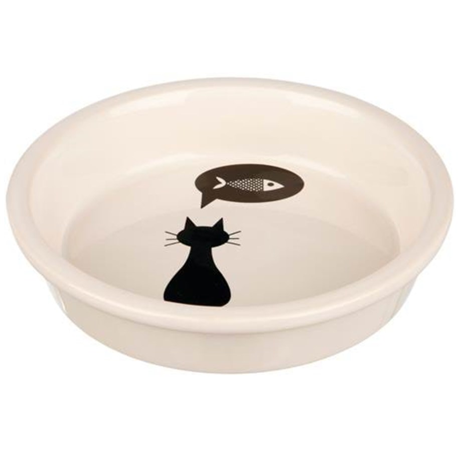 Katt - Trixie Ceramic Bowl cat 0.25 l/ø 13 cm white - TX24499