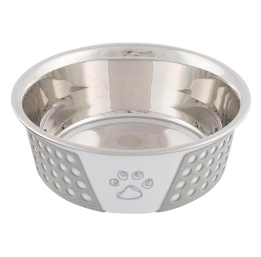 Hund - Trixie Stainless Steel Bowl 0.75 l/ø 17 cm white - TX25256