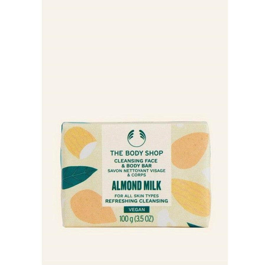 Ansiktspleie - The Body Shop Almond Milk Cleansing Face & Body Bar 100 g. - 5028197250362