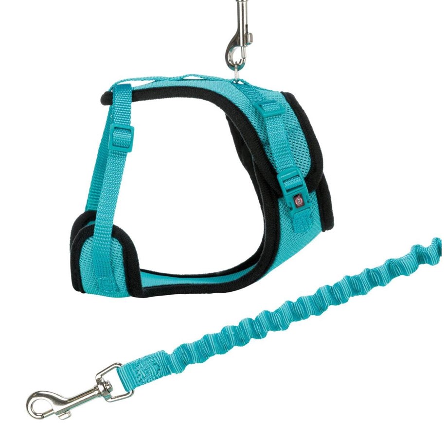 Katt - Trixie Mesh Y-Harness with Lead 39–60 cm/10 mm assorted colours - TX41890