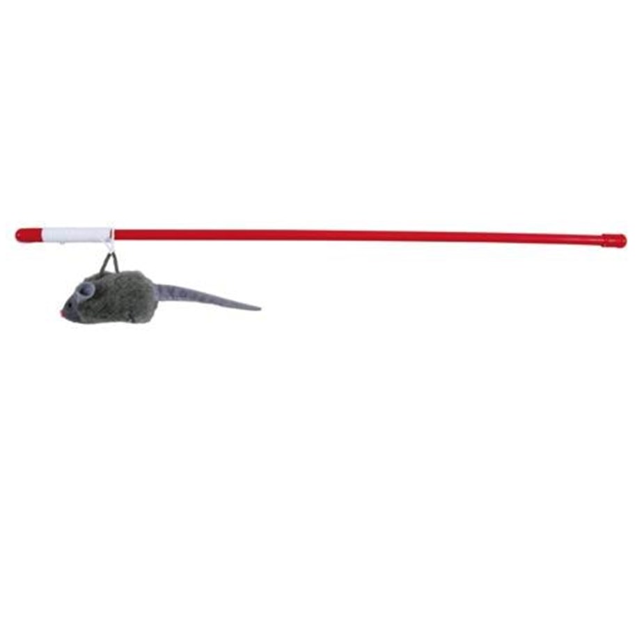 Katt - Trixie Playing Rod with Squeaky Mouse 47cm - TX4547
