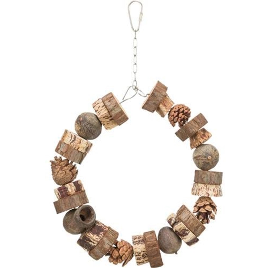 Pinner, husker og lekestativ - Trixie Ring swing wood/pine cone ø 18 cm - TX51701