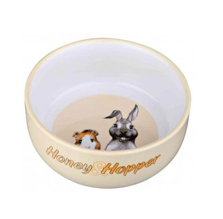 Smådyr - Trixie Honey & Hopper Ceramic Bowl 250 ml/ø 11 cm assorted colours - TX60808
