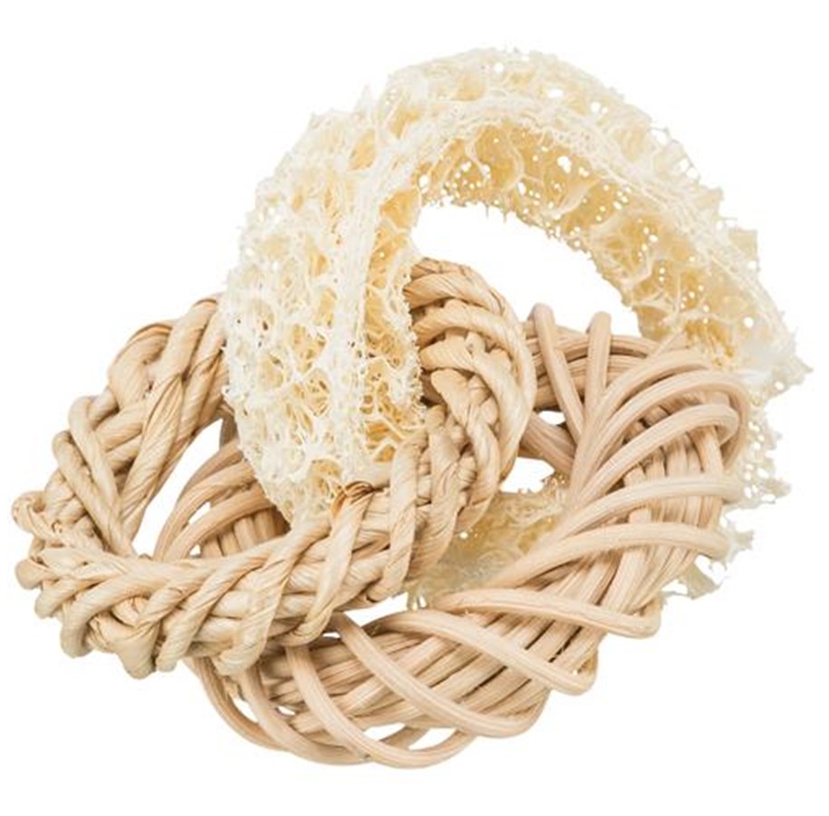 Smådyr - Trixie Loofah ring with rattan and corn leaf ring ø 13 cm - TX61828