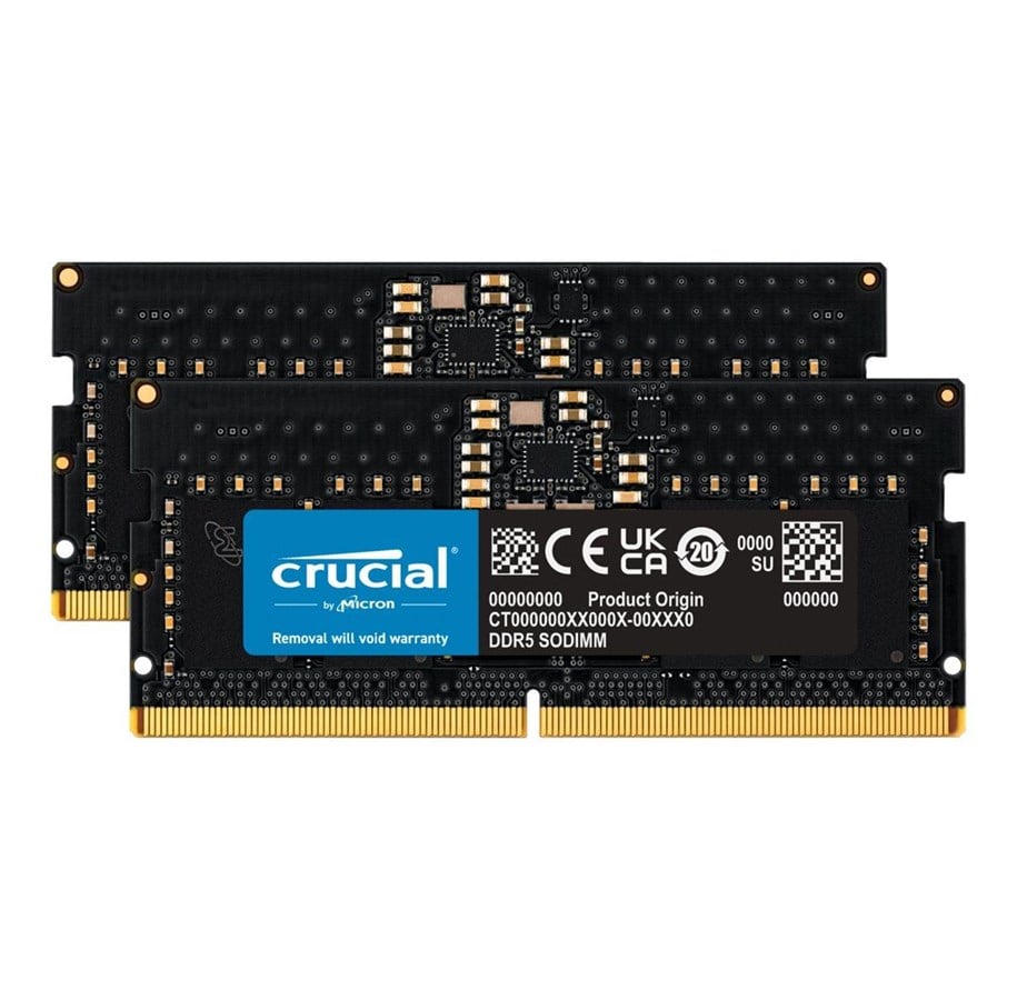 Crucial SODIMM DDR5-5600 - 16GB - CL46 - Dual Channel (2 pcs) - Svart