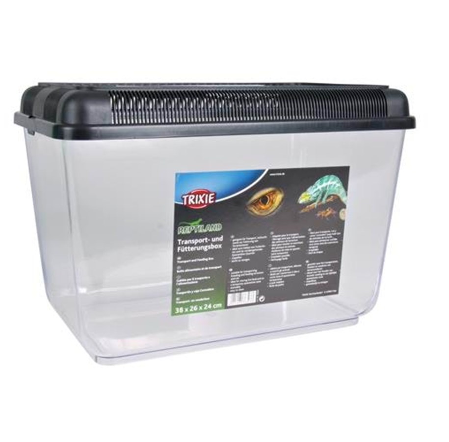 Terrarium og tilbehør - Trixie Transport and Feeding Box 38x26x24 assorted colours - TX76303