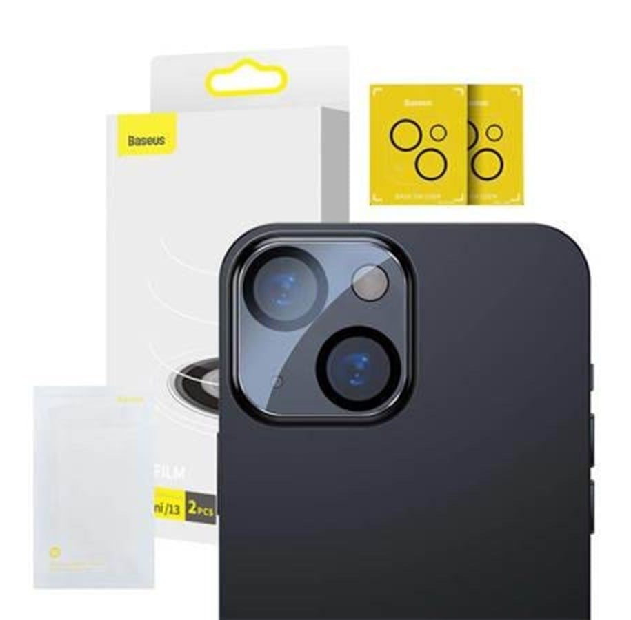 Mobil - Beskyttelsesglass - Baseus Camera Lens Film for iPhone 13/13 Mini (2pcs) - SGQK000002