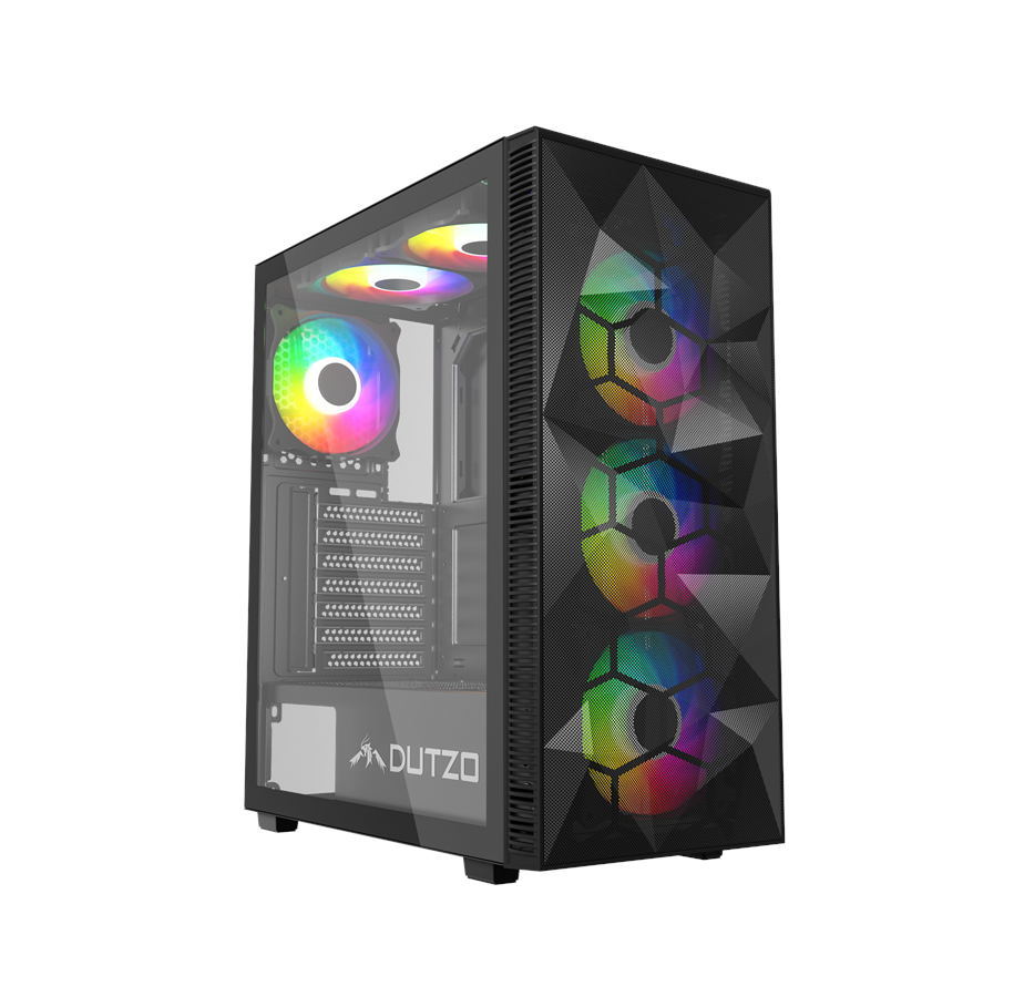 Kabinett - DUTZO C330 TG RGB - Kabinett - Miditower - Svart - C330TGRGB-B