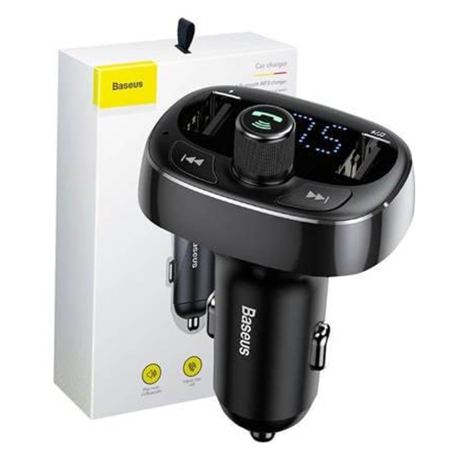 Mobil - Adaptere og ladere - Baseus Transmitter FM  T-typed S-09 Bluetooth (black) - CCMT000301