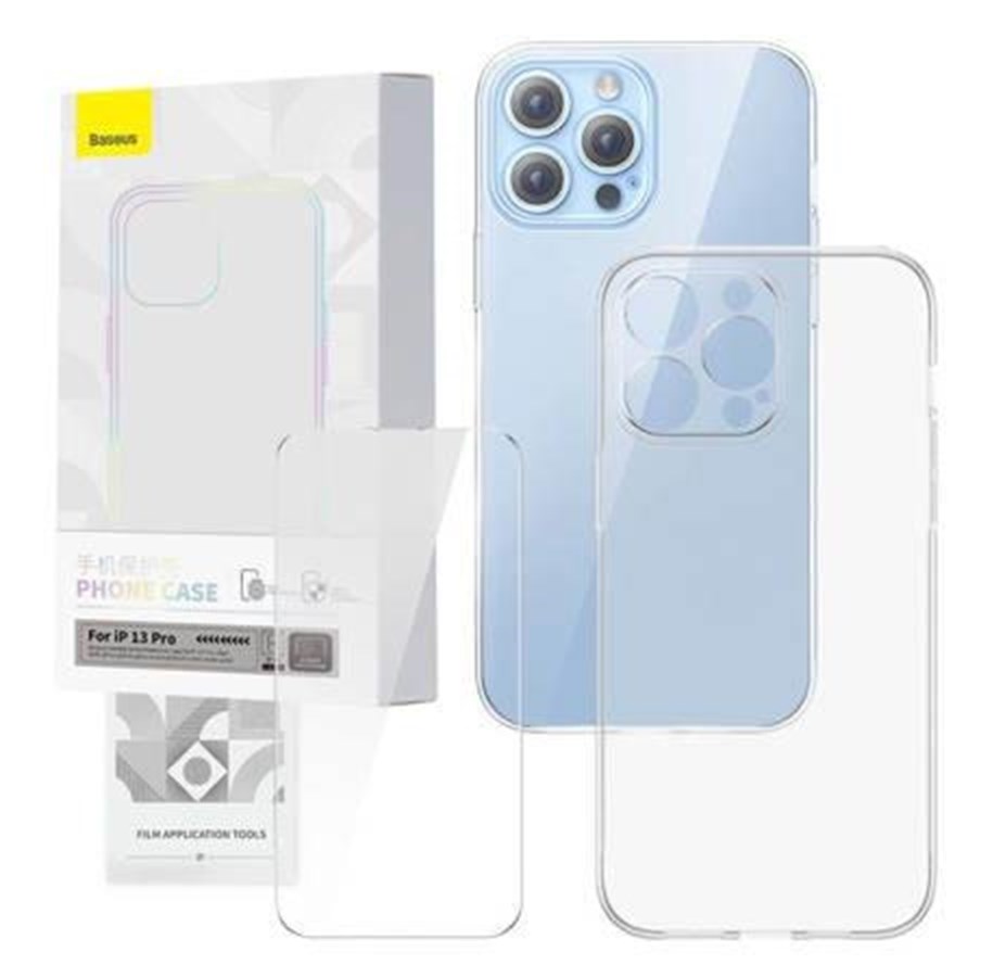 Mobil - Deksel og etui - Baseus Transparent Case and Tempered Glass set  Corning for iPhone 13 Pro - P60112201201-01
