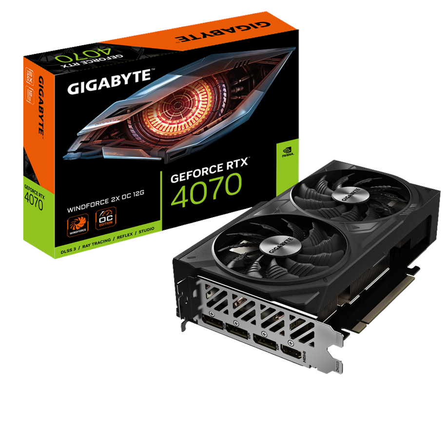 Grafikkort - GIGABYTE GeForce RTX 4070 WindForce 2 OC - 12GB GDDR6X RAM - Grafikkort - GV-N4070WF2OC-12GD
