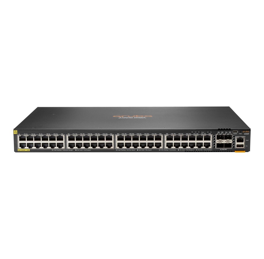 Switch/splitter - Hewlett Packard Enterprise HPE Aruba Networking CX 6200F 48G Class4 PoE 4SFP+ 740W Switch - JL728B#ABB
