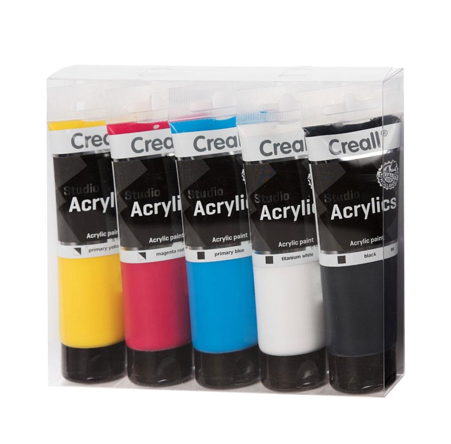 Kreative leker - Creall Studio Acrylic paint 5x120ml - 33800