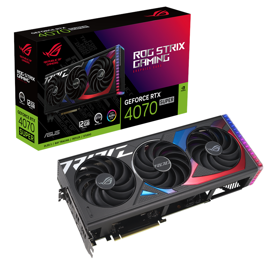 Grafikkort - ASUS GeForce RTX 4070 SUPER ROG STRIX - 12GB GDDR6X RAM - Grafikkort - 90YV0KD1-M0NA00