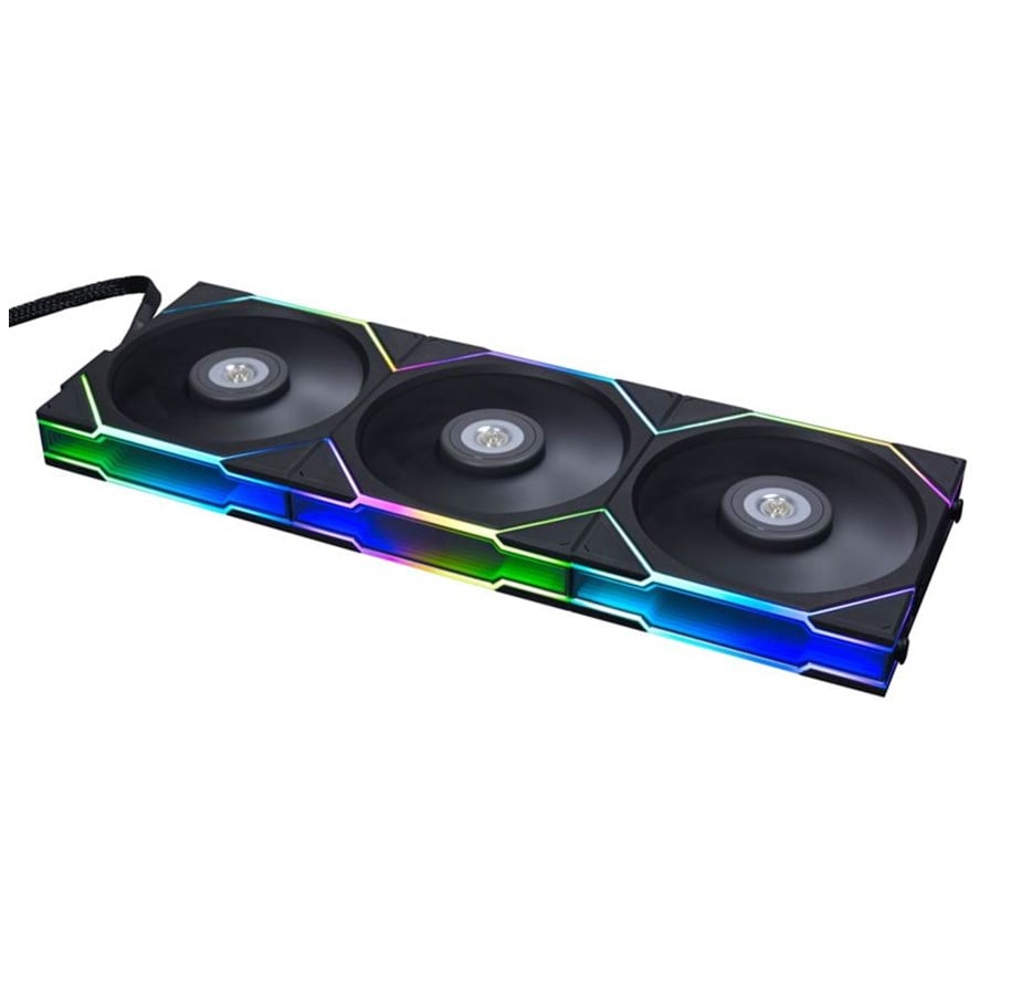 Kabinettvifte - Lian Li UNI FAN TL 120 (3-pack) - Kabinettvifte - 120mm - Svart med RGB LED-lys - 33 dBA - 12TL3B