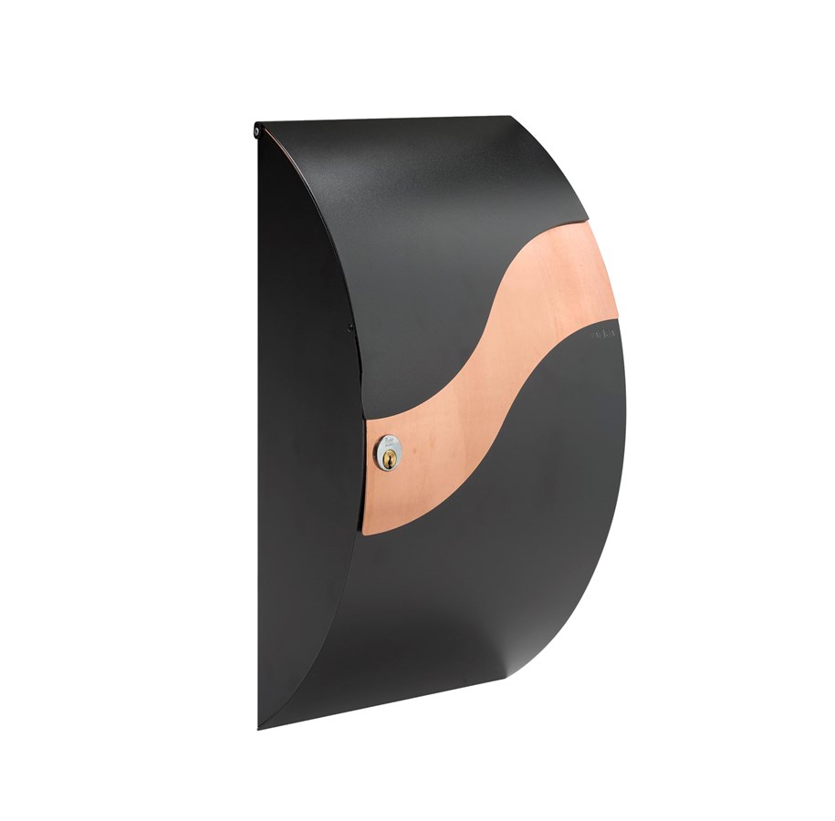 Postkasser - MEFA Wave 630 w/Ruko lock Black/copper - 630800