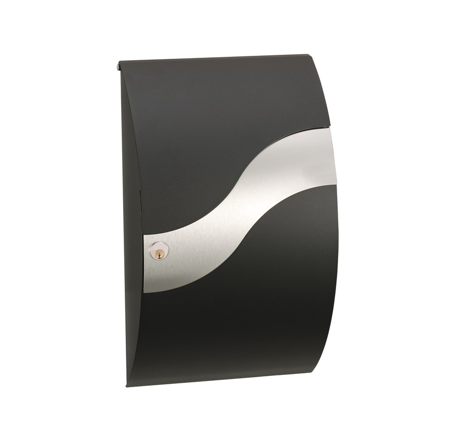 Postkasser - MEFA Wave 630 w/Ruko lock Black/stainless - 630100