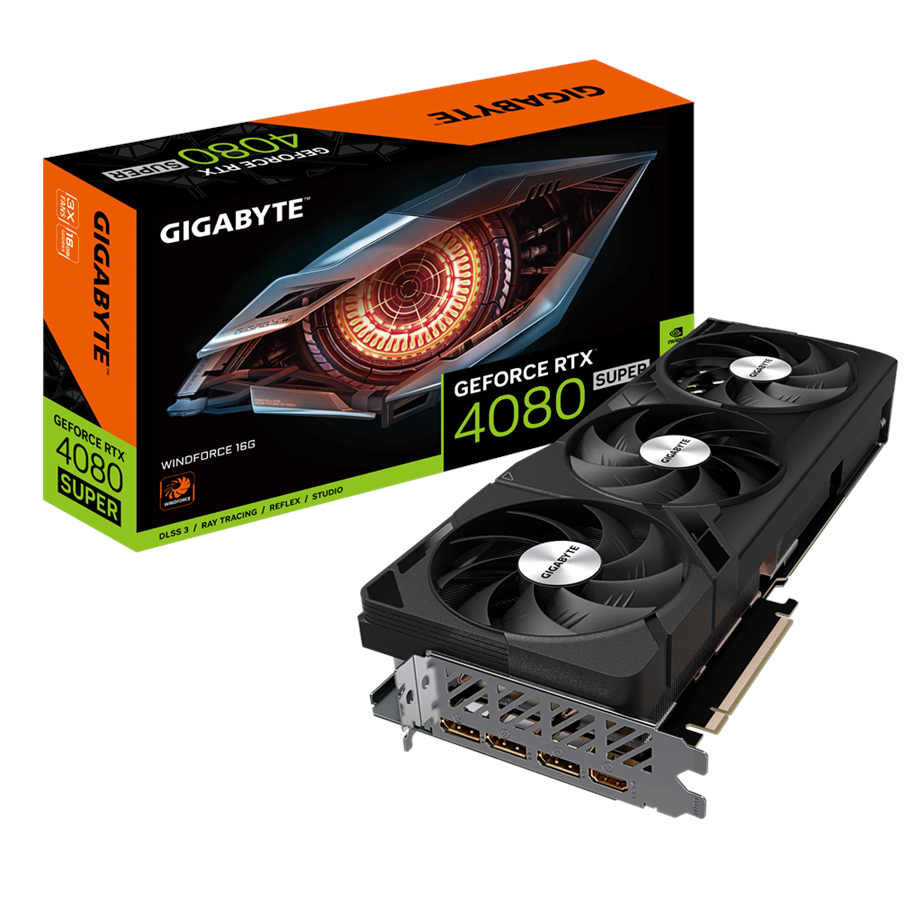 Grafikkort - GIGABYTE GeForce RTX 4080 SUPER WindForce 3 V2 - 16GB GDDR6X RAM - Grafikkort - GV-N408SWF3V2-16GD