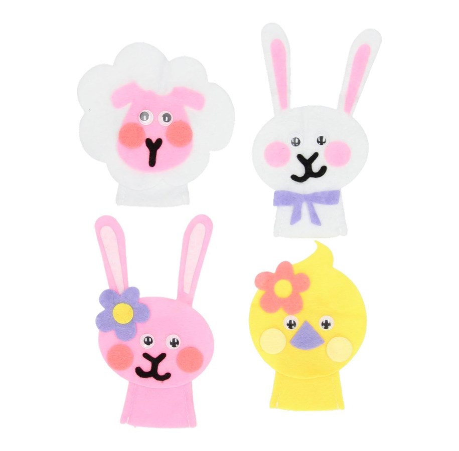 Arts & Crafts - Tilbehør - Wins Holland Make your own Finger Puppets Easter 4pcs. - KN2161