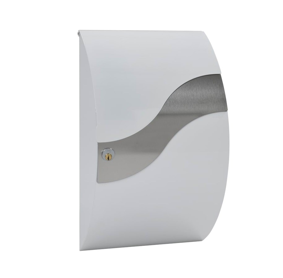 Postkasser - MEFA Wave 630 w/Ruko lock White/stainless - 630000