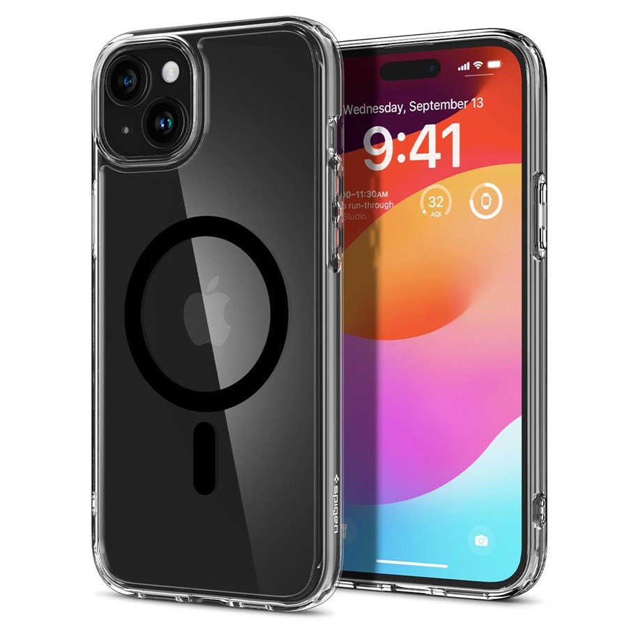 Mobil - Deksel og etui - Spigen Ultra Hybrid MagSafe - black - iPhone 15 Plus - ACS06661
