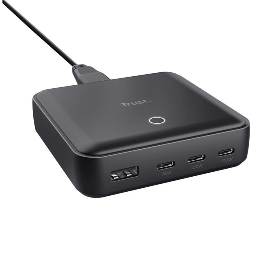 Mobil - Adaptere og ladere - Trust Maxo 100W 4-port USB Desktop Charger - Black - 25242