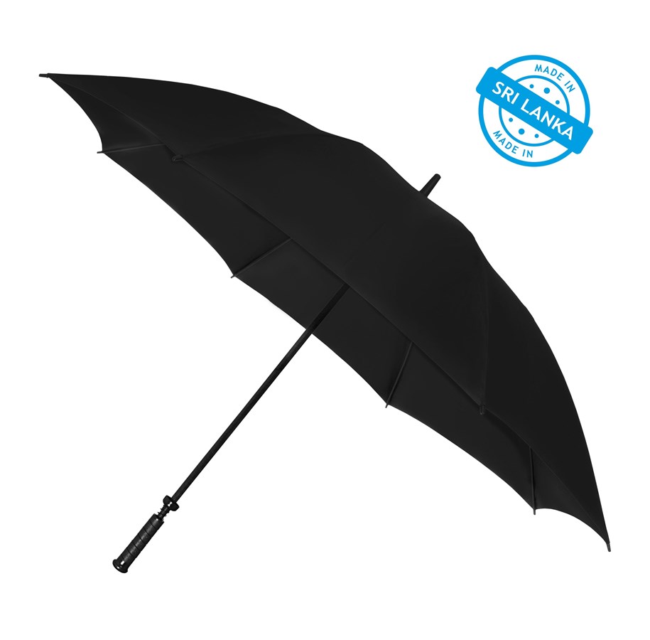 Fritid & Reise - Falcone Storm Umbrella XXL - Hand opening - Windproof - 140 cm - Black - GP-71-8120
