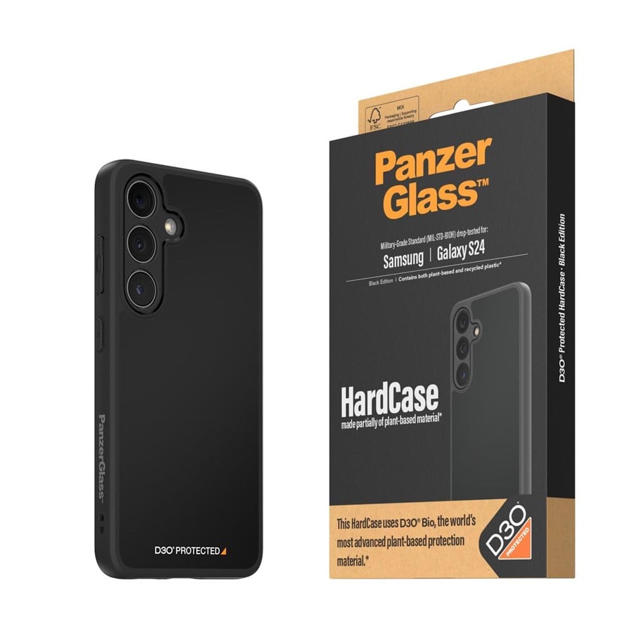 Mobil - Deksel og etui - PanzerGlass HardCase with D3O Samsung Galaxy S24 | Black - PANZER1216