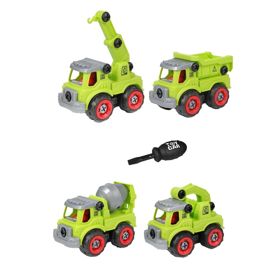 Leketøysbil - Toi-Toys Cars & Trucks Construction vehicles with screwdriver - 72398A