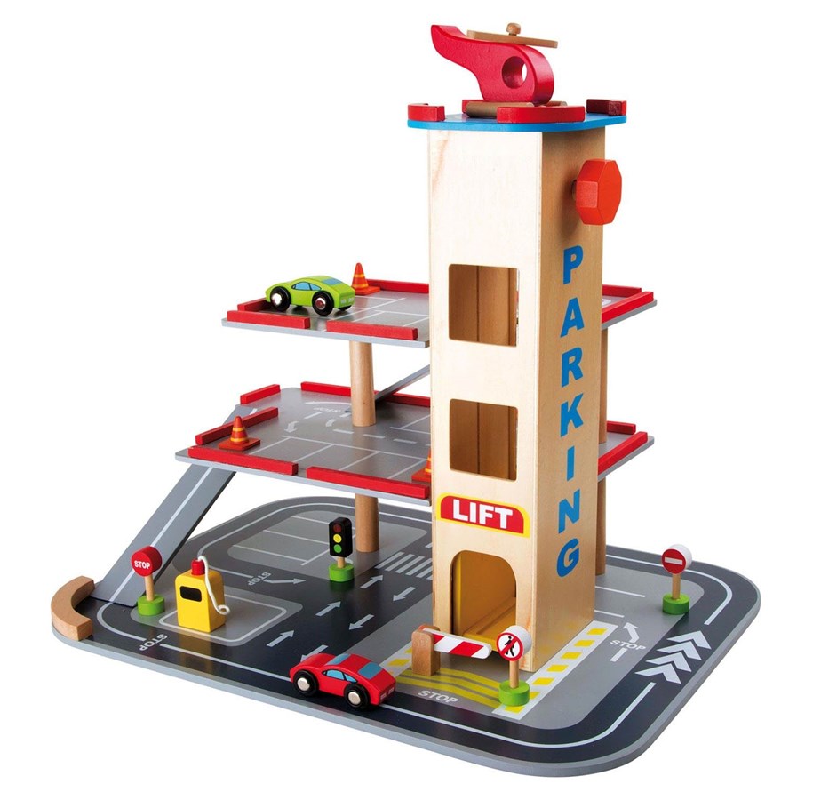 Treleker - Small Foot - Wooden Parking Garage with Accessorie - 4777