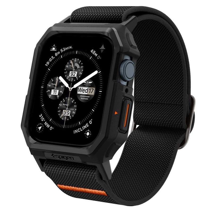 Smartklokke - Tilbehør - Spigen Lite Fit Pro - matte black - Apple Watch 45mm/44mm - ACS07103